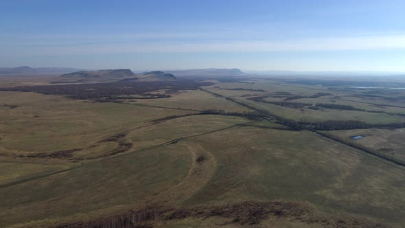 Aerial View of Steppe Khakassia