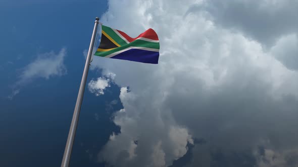 South Africa Flag Waving 4K