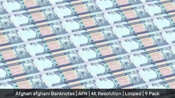 Afghanistan Banknotes Money / Afghan afghani / Currency ؋ / AFN/ | 9 Pack | - 4K