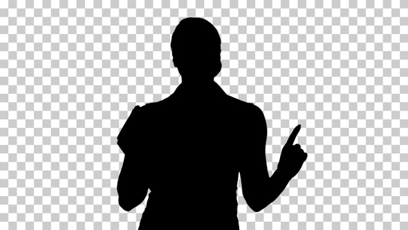 Silhouette teacher explaining something, Alpha Channel alt