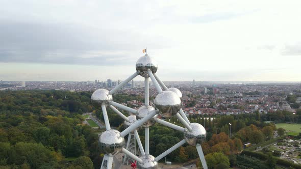 Pulling away from Atomium in Brussels