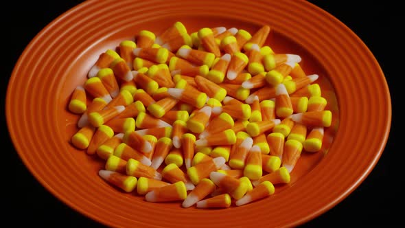 Rotating shot of Halloween candy corn - CANDY CORN