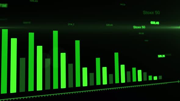 Failure diagrams of stock market. Business graphs analysis on digital display