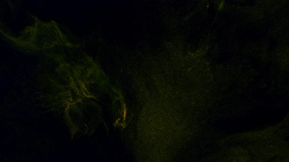 Flow of Gold Colors on a Black Threedimensional Moving Background Transition