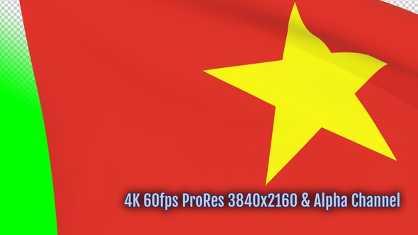 Vietnamese waving flag transition