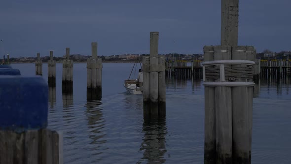 Nantucket Harbor Evening Boat