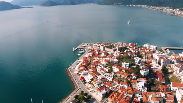 Aerial View of Marmaris at Sunset Turkey