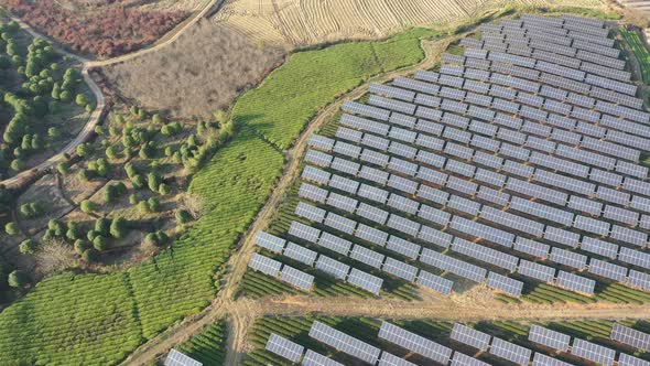 Solar power station in montain