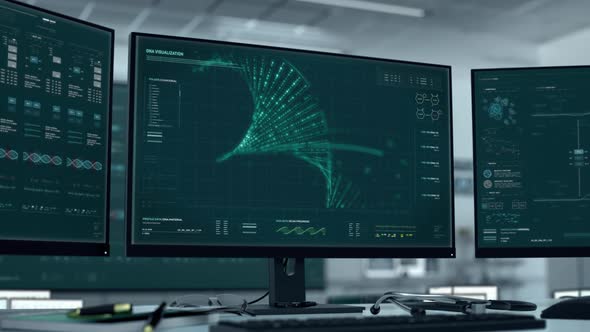 Visualization Of DNA In Interface Of Molecular Analysis Software At Research Lab