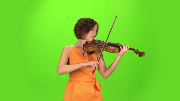 Musician in the Studio Plays the Violin