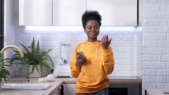 African American Black Handsome Woman Dancing with Headphones Enjoy Life Listening Favourite Music