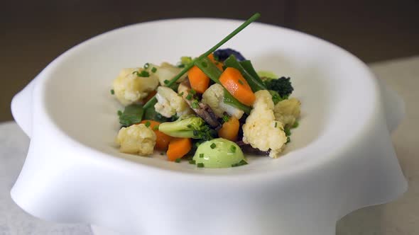 Organically grown mixed vegetables stew