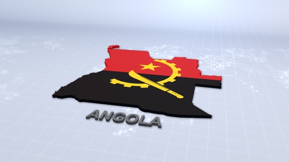 Angola Map With Flag