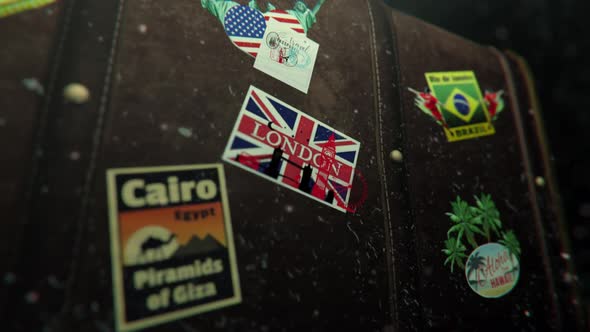 Travel Suitcase And Famous Travel Locations Stickers alt