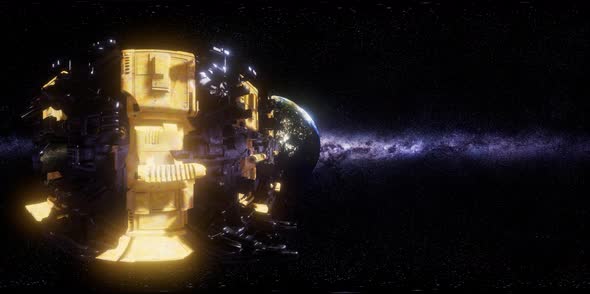 Big Alien Mothership. VR 360 Virtual Reality alt