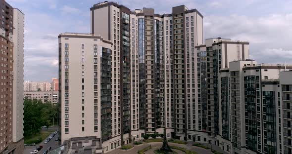 Aerial View of Modern Apartment in Residential Area of City