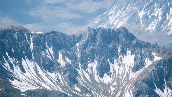 Aerial View Landscape of Mountais with Snow Covered