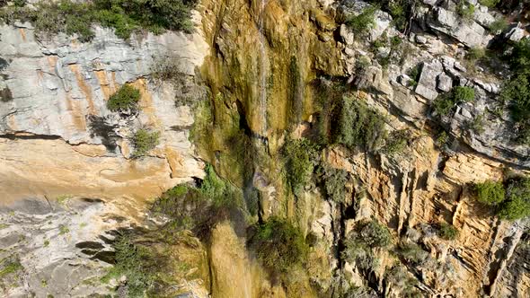 Complex of villas in the mountains aerial view 4 K