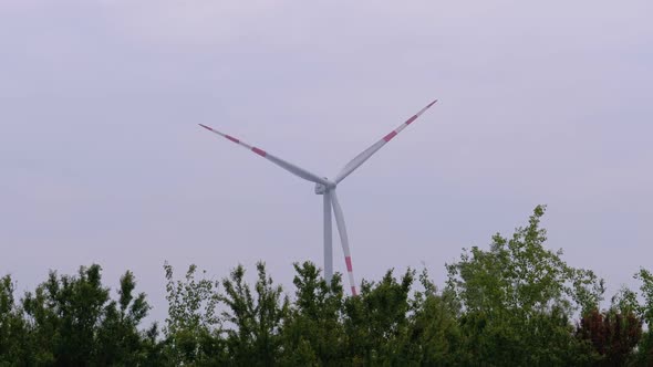 Wind Turbines Against the Blue Sky. Austria.