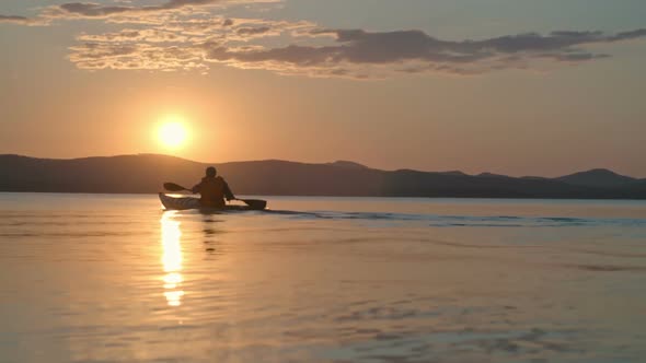 Calming Paddling Exercise at Sunset