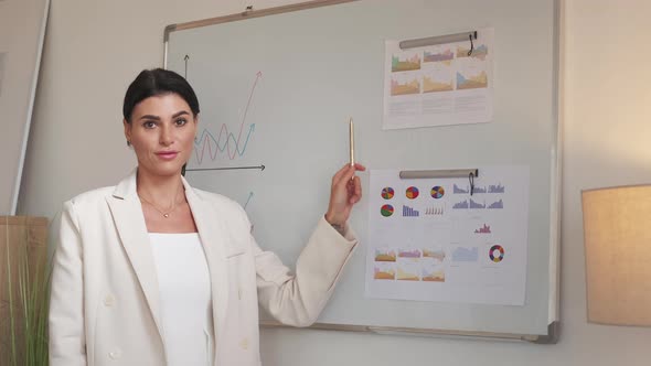 Business Research Elegant Woman Presenting Project