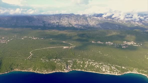Kr K Island Aerial View, Croatia