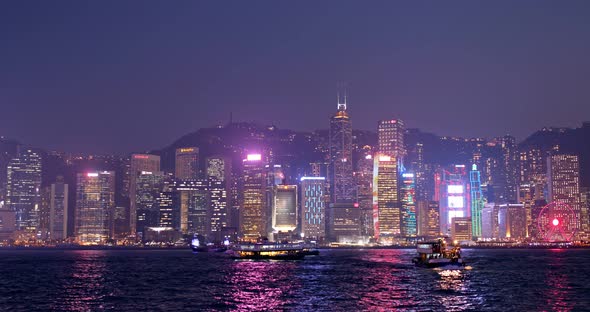 Hong Kong harbor sunset