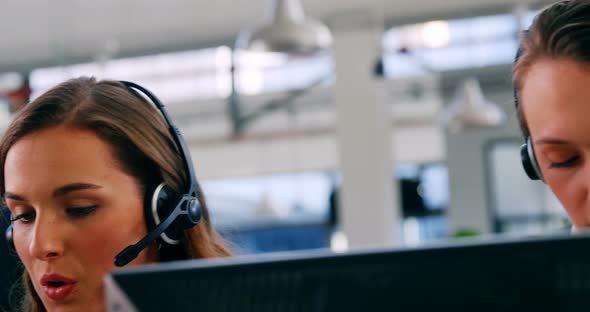 Business team working at the call centre