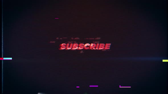 SUBSCRIBE text glitch effects concept for video games screen