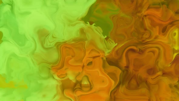 Abstract Background Green Brown Ink Smoke Liquid Animation