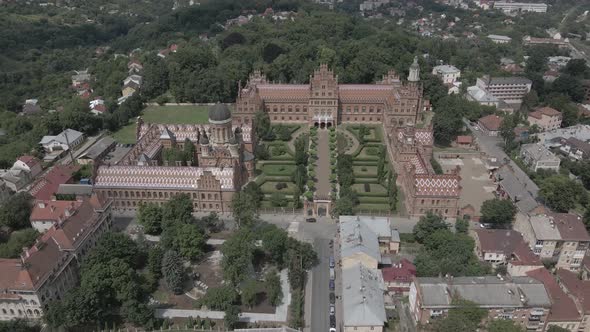 Landmark of Chernivtsi Aerial Footage of Chernivtsi National University