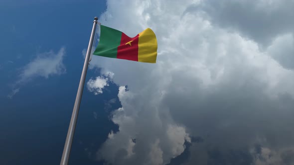 Cameroon Flag Waving 4K