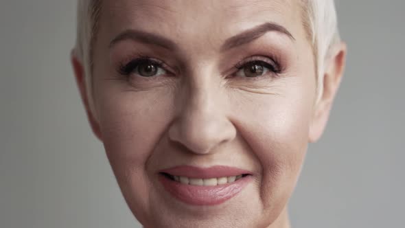 Close-up of face of a mature woman