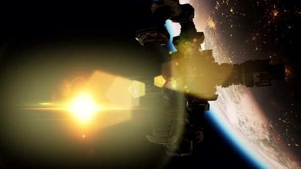 International Space Station Over the Planet Earth alt