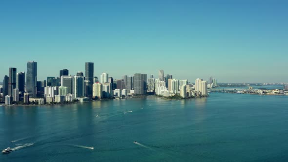 Aerial video Brickell on the bay Miami 4k