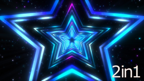 Neon Star Tunnel Background