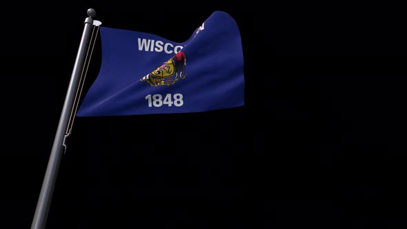 Wisconsin State Flag  With Alpha Channel 4K