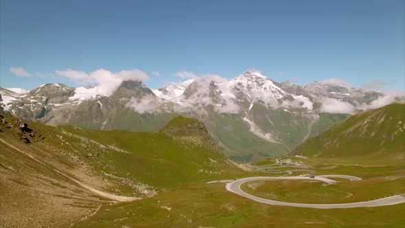 Grossglockner alpine road, aerial view