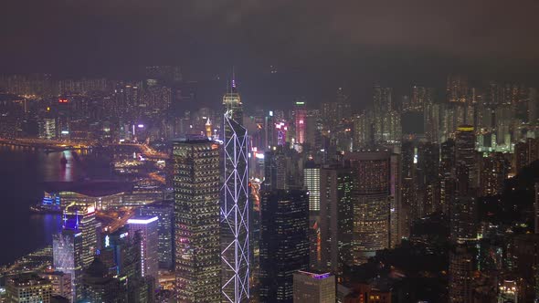 Timelapse Hong Kong Central and Western Districts at Night