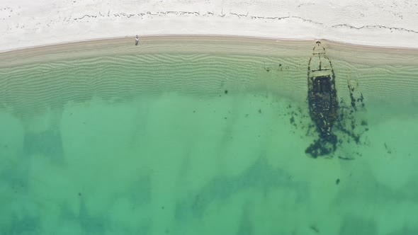 Top View of a Beautiful Tropical Beach