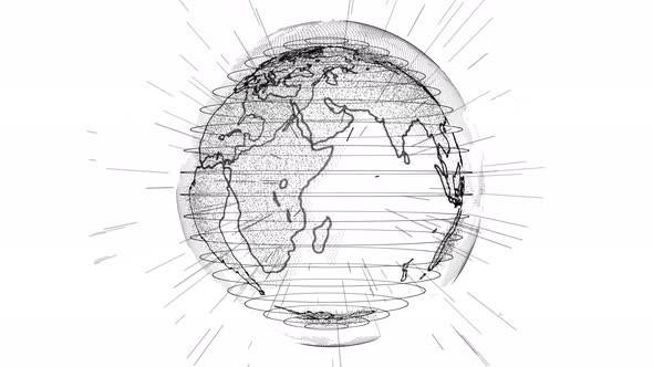 Digital particle earth animation. Vd 27