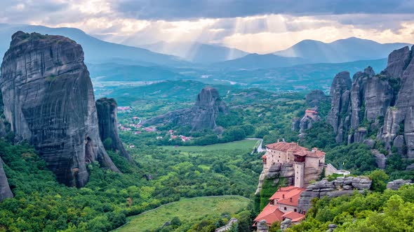 Timelapse of Meteora Monasteries in Greece