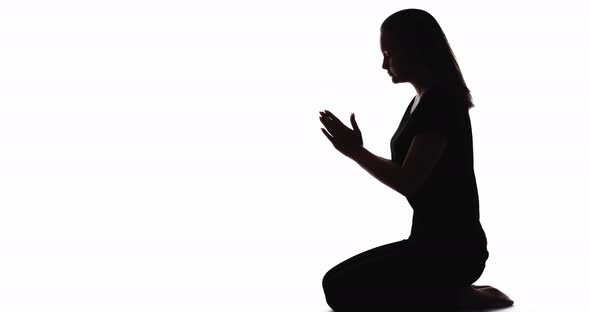 Prayer Silhouette Spiritual Belief Profile Woman