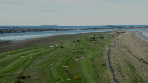 Aerial view over textured landscape