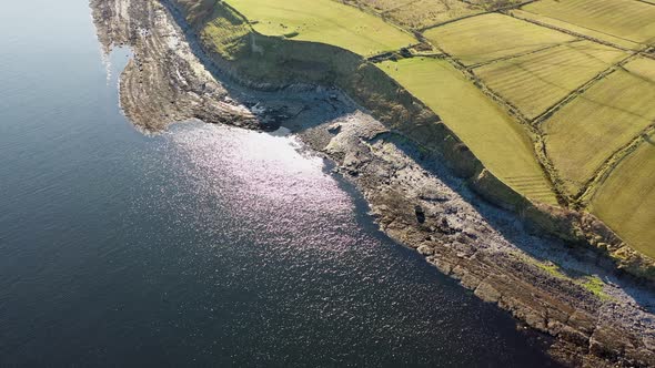 Aerial View of the Ballysaggart Ringfort at St Johns Point in County Donegal  Ireland