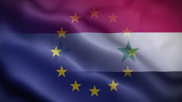 EU Syria Flag Loop Background 4K