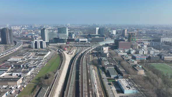 Railway Station Transportation Infrastructure Metro Train Station in Amsterdam Sloterdijk The