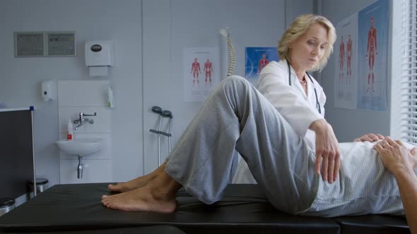 Physiotherapist at work in a hospital