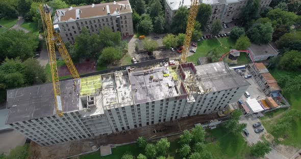 Construction of the Apartment House, Aerial View