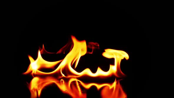 Abstract Fuel Fire Burning Black Background Texture